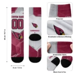 Arizona Cardinals Socks Customized Geometric Tech Red Best Selling