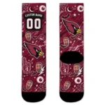 Arizona Cardinals Socks Customized Scattered Icons Red Best Selling