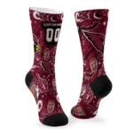 Arizona Cardinals Socks Customized Scattered Icons Red Best Selling