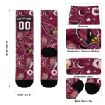 Arizona Cardinals Socks Customized Scattered Icons Red Best Selling