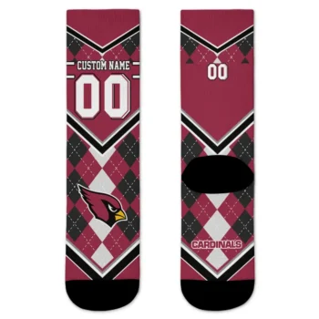 Arizona Cardinals Socks Personalized Argyle Pattern Red Best Selling