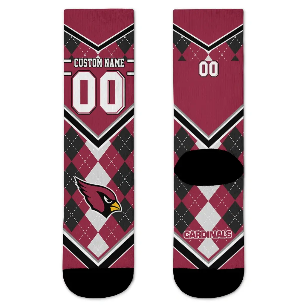 Arizona Cardinals Socks Personalized Argyle Pattern Red Best Selling Arizona Cardinals Socks Personalized Argyle Pattern Red Best Selling