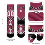 Arizona Cardinals Socks Personalized Argyle Pattern Red Best Selling