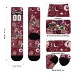 Arizona Coyotes Socks Customized Scattered Icons Red Best Selling