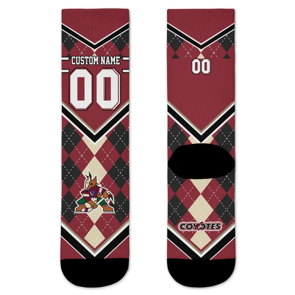 Arizona Coyotes Socks Personalized Argyle Pattern Red Best Selling Arizona Coyotes Socks Personalized Argyle Pattern Red Best Selling