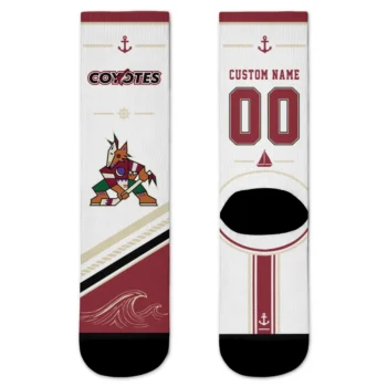 Arizona Coyotes Socks - Personalized Nautical Icons Red White