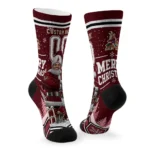 Arizona Coyotes Socks Personalized Snowy Scene Red White Best Selling