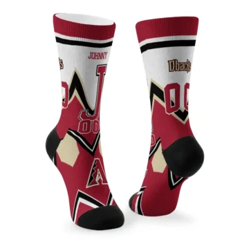 Arizona Diamondbacks Socks Custom Arrow Blocks Red Fashion Forward