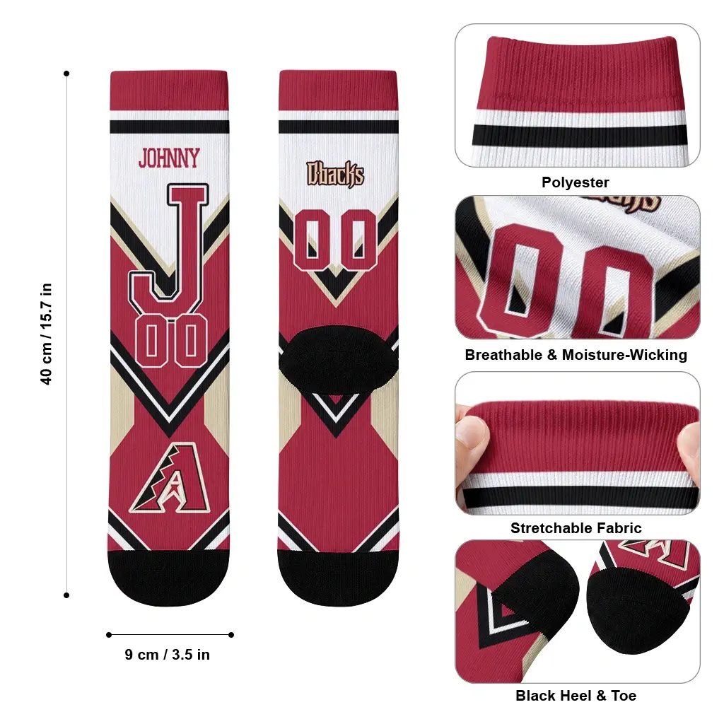 Arizona Diamondbacks Socks Custom Arrow Blocks Red High Quality Arizona Diamondbacks Socks Custom Arrow Blocks Red High Quality
