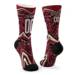 Arizona Diamondbacks Socks Custom Leopard Print Red Black Best Selling