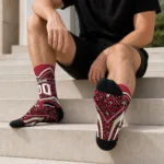 Arizona Diamondbacks Socks Custom Leopard Print Red Black Best Selling