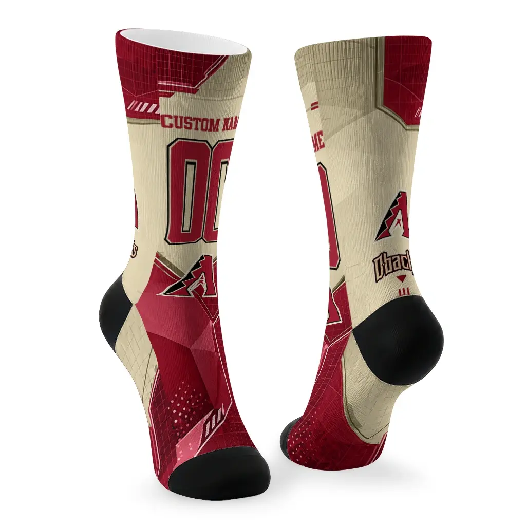 Arizona Diamondbacks Socks Customized Geometric Tech Red Fashion Forward Arizona Diamondbacks Socks Customized Geometric Tech Red Fashion Forward