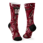 Arizona Diamondbacks Socks Customized Scattered Icons Red Best Selling