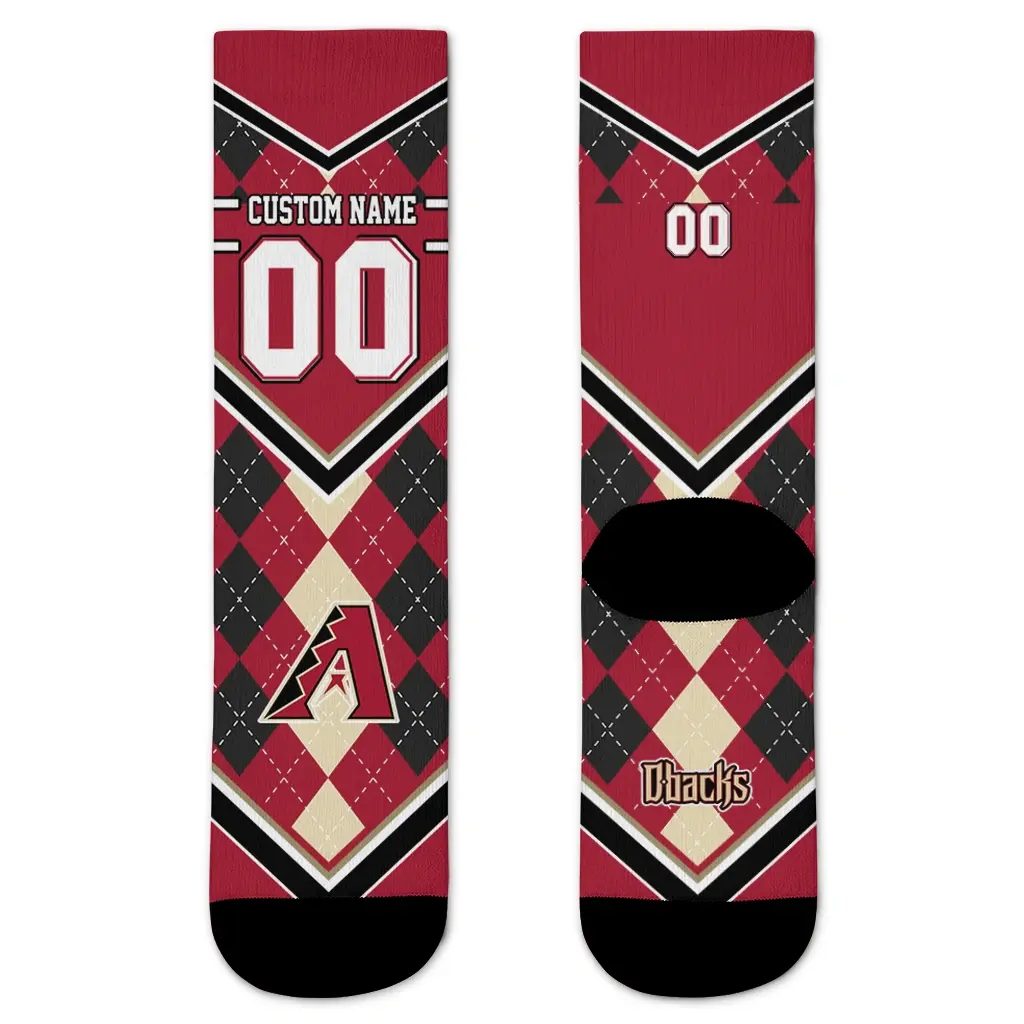 Arizona Diamondbacks Socks Personalized Argyle Pattern Red Best Selling Arizona Diamondbacks Socks Personalized Argyle Pattern Red Best Selling