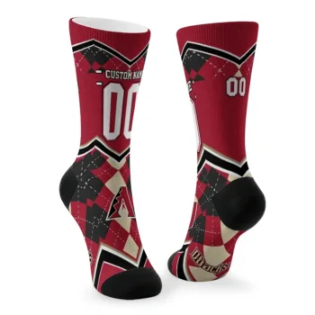 Arizona Diamondbacks Socks Personalized Argyle Pattern Red Fashion Forward