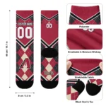 Arizona Diamondbacks Socks Personalized Argyle Pattern Red Best Selling