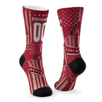 Arizona Diamondbacks Socks Personalized Star Stripes Red White Fashion Forward