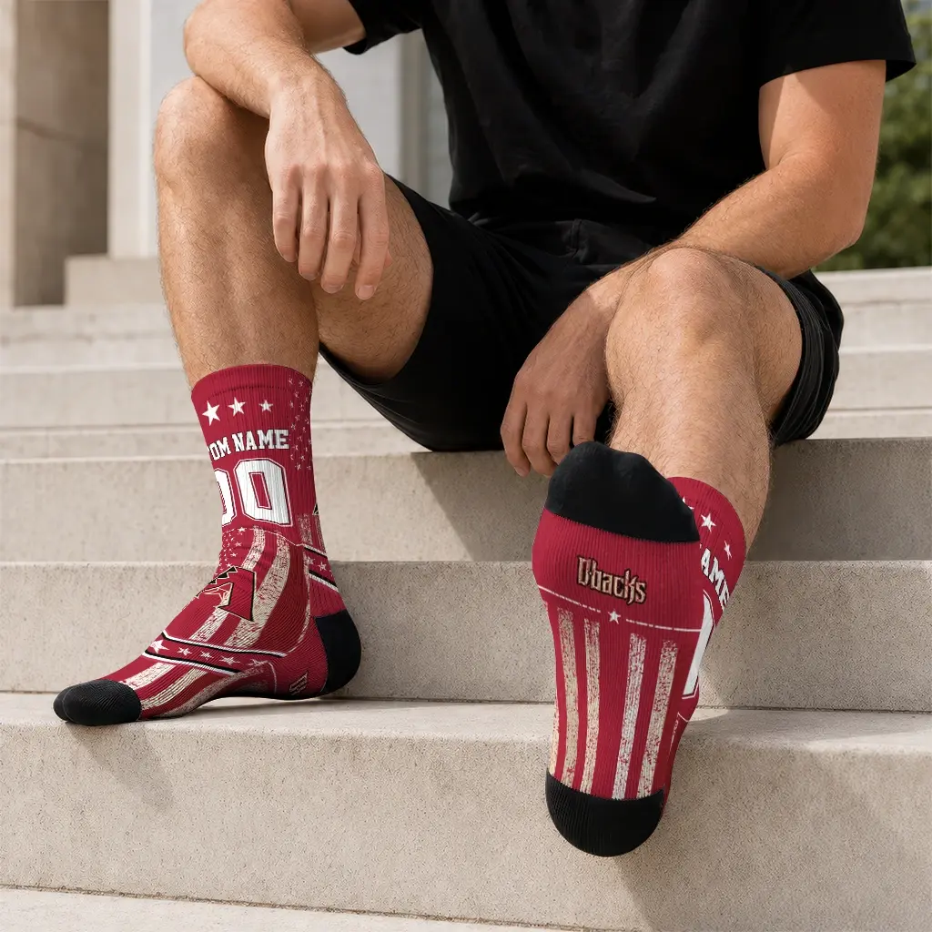 Arizona Diamondbacks Socks Personalized Star Stripes Red White Latest Model Arizona Diamondbacks Socks Personalized Star Stripes Red White Latest Model