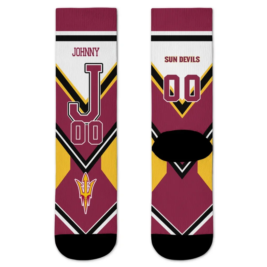 Arizona State Sun Devils Socks Custom Arrow Blocks Maroon Best Selling Arizona State Sun Devils Socks Custom Arrow Blocks Maroon Best Selling