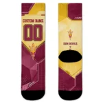 Arizona State Sun Devils Socks Custom Geometric Tech Maroon Best Selling