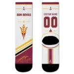 Arizona State Sun Devils Socks Custom Nautical Icons Maroon White Best Selling