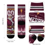 Arizona State Sun Devils Socks Custom Snowy Scene Maroon White Best Selling