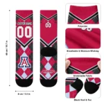 Arizona Wildcats Socks Customized Argyle Pattern Red Best Selling