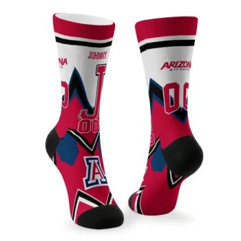 Arizona Wildcats Socks Customized Arrow Blocks Red Fashion Forward