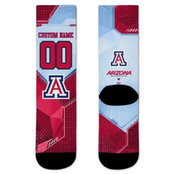 Arizona Wildcats Socks Customized Geometric Tech Red Best Selling