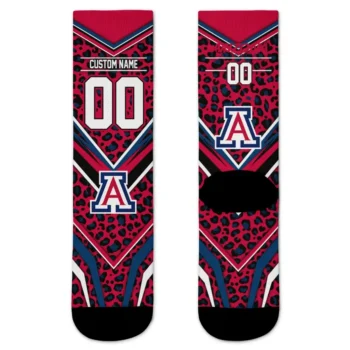 Arizona Wildcats Socks Customized Leopard Print Red Black Best Selling