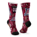Arizona Wildcats Socks Customized Scattered Icons Red Best Selling