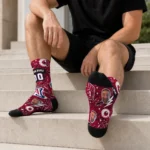 Arizona Wildcats Socks Customized Scattered Icons Red Best Selling