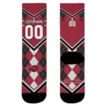 Arkansas Razorbacks Socks Customized Argyle Pattern Red Best Selling
