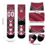 Arkansas Razorbacks Socks Customized Argyle Pattern Red Best Selling