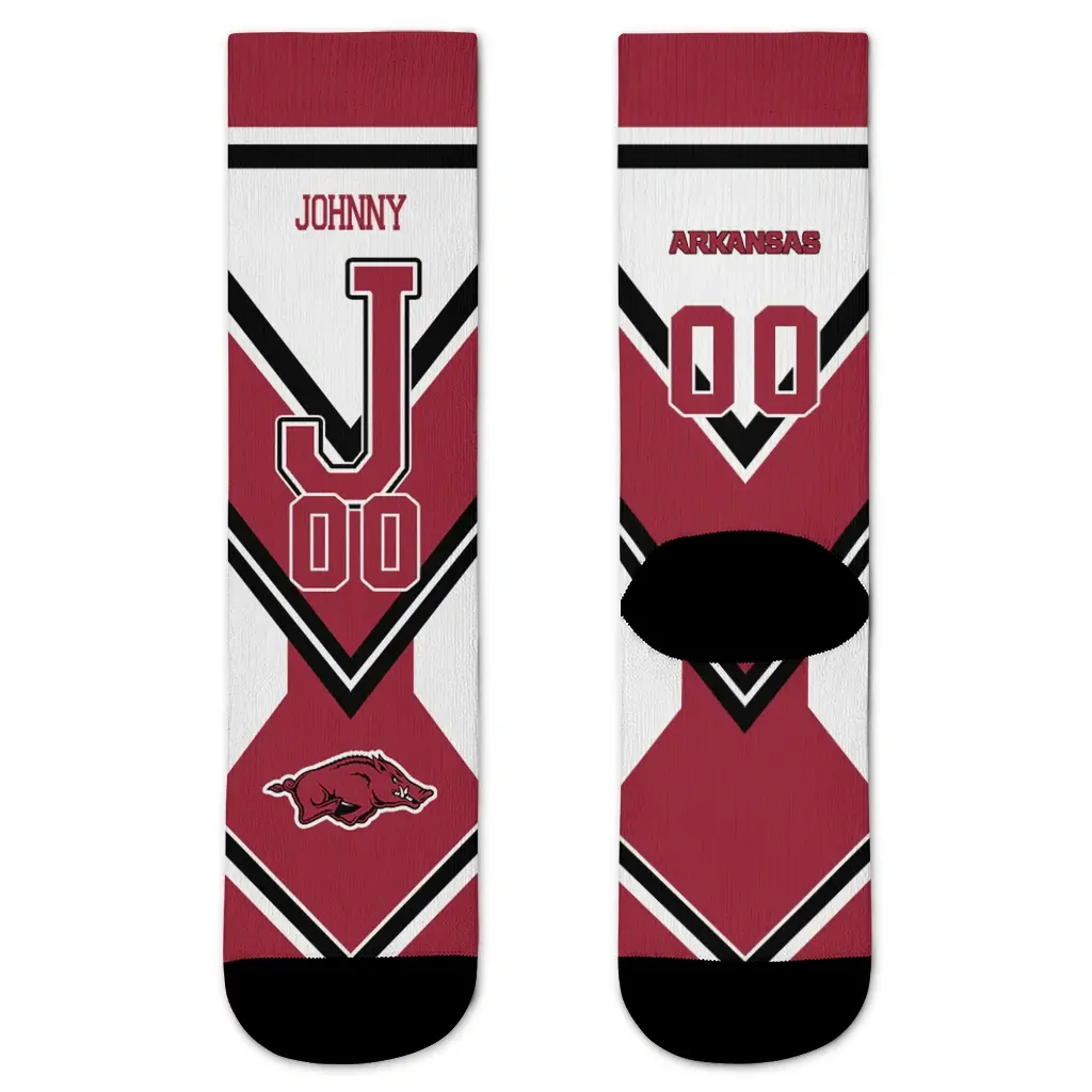Arkansas Razorbacks Socks Customized Arrow Blocks Red Best Selling Arkansas Razorbacks Socks Customized Arrow Blocks Red Best Selling