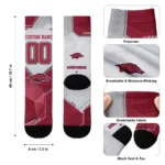 Arkansas Razorbacks Socks Customized Geometric Tech Red Best Selling