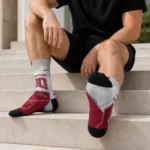 Arkansas Razorbacks Socks Customized Geometric Tech Red Best Selling