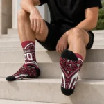 Arkansas Razorbacks Socks Customized Leopard Print Red Black Best Selling