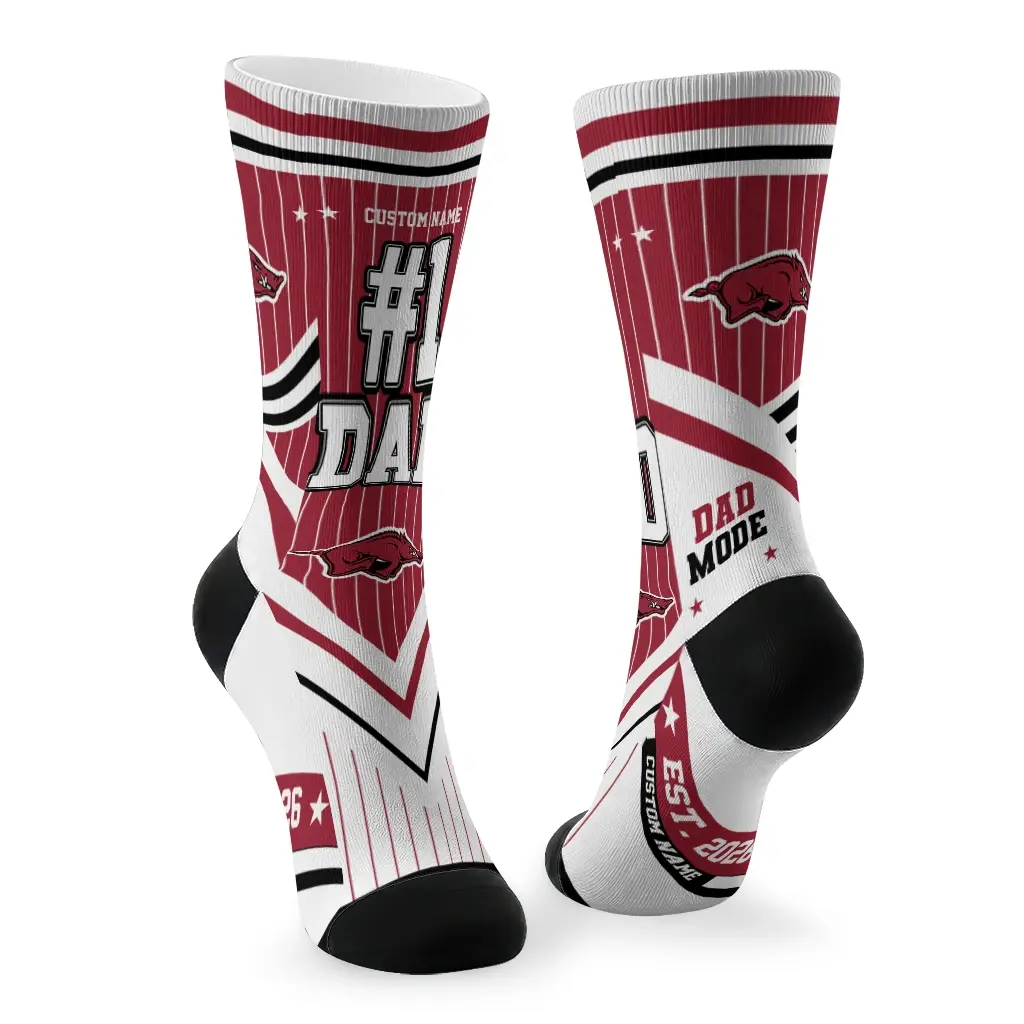 Arkansas Razorbacks Socks Customized Pinstripe Chevron Red White Fashion Forward Arkansas Razorbacks Socks Customized Pinstripe Chevron Red White Fashion Forward