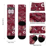 Arkansas Razorbacks Socks Customized Scattered Icons Red Best Selling