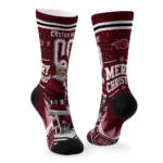 Arkansas Razorbacks Socks Customized Snowy Scene Red White Best Selling