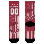 Arkansas Razorbacks Socks Customized Star Stripes Red White Best Selling