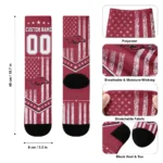 Arkansas Razorbacks Socks Customized Star Stripes Red White Best Selling