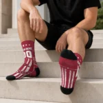 Arkansas Razorbacks Socks Customized Star Stripes Red White Best Selling