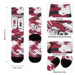 Arkansas Razorbacks Socks Customized Woodland Camo Red Best Selling