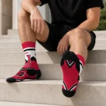 Arkansas State Red Wolves Socks Personalized Arrow Blocks Scarlet Best Selling