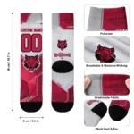 Arkansas State Red Wolves Socks Personalized Geometric Tech Scarlet Best Selling