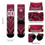 Arkansas State Red Wolves Socks Personalized Leopard Print Scarlet Black Best Selling