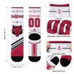 Arkansas State Red Wolves Socks Personalized Nautical Icons Scarlet White Best Selling