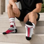 Arkansas State Red Wolves Socks Personalized Nautical Icons Scarlet White Best Selling